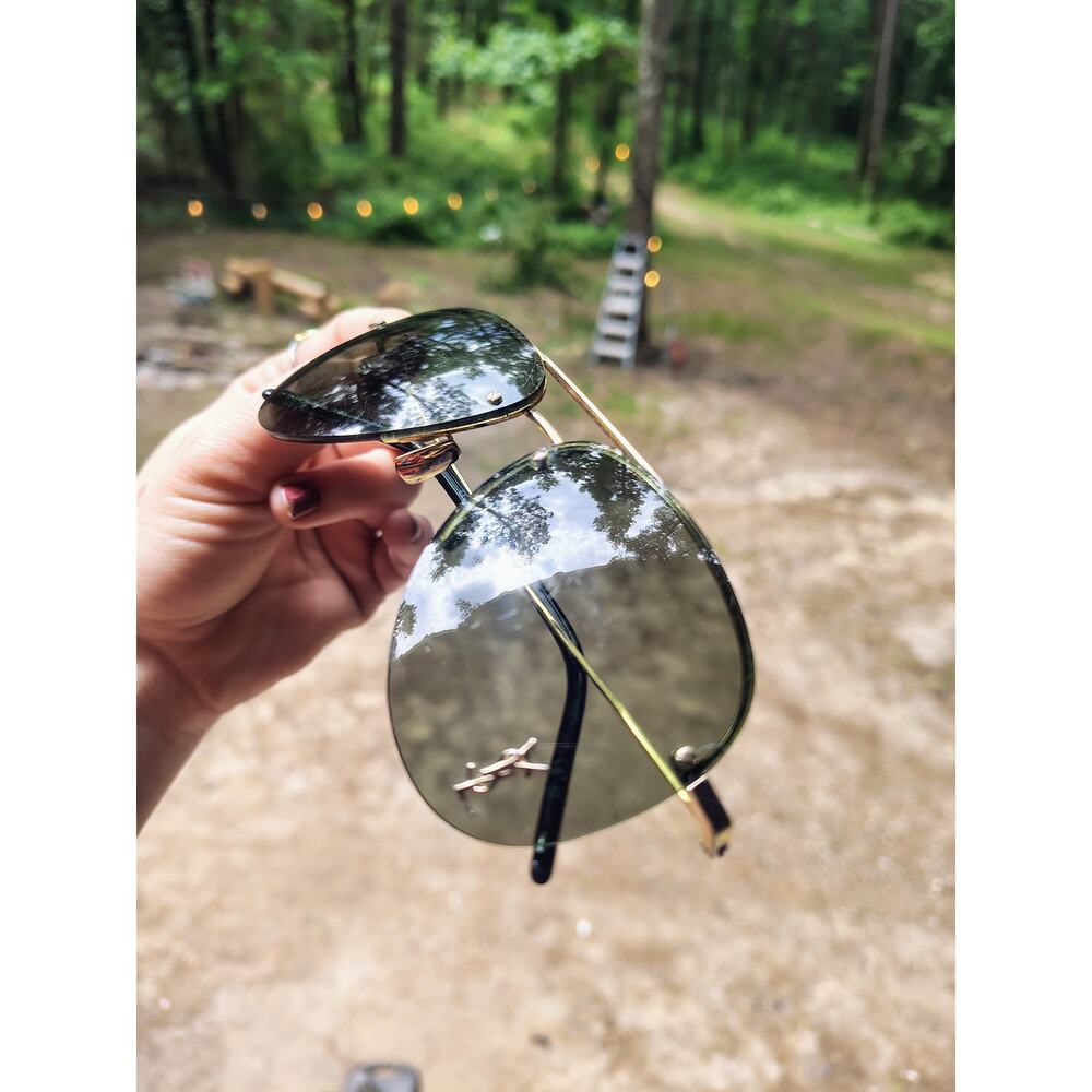Authentic Saint Laurent YSL Classic 11 M Aviator Sunglasses - Gold/Black